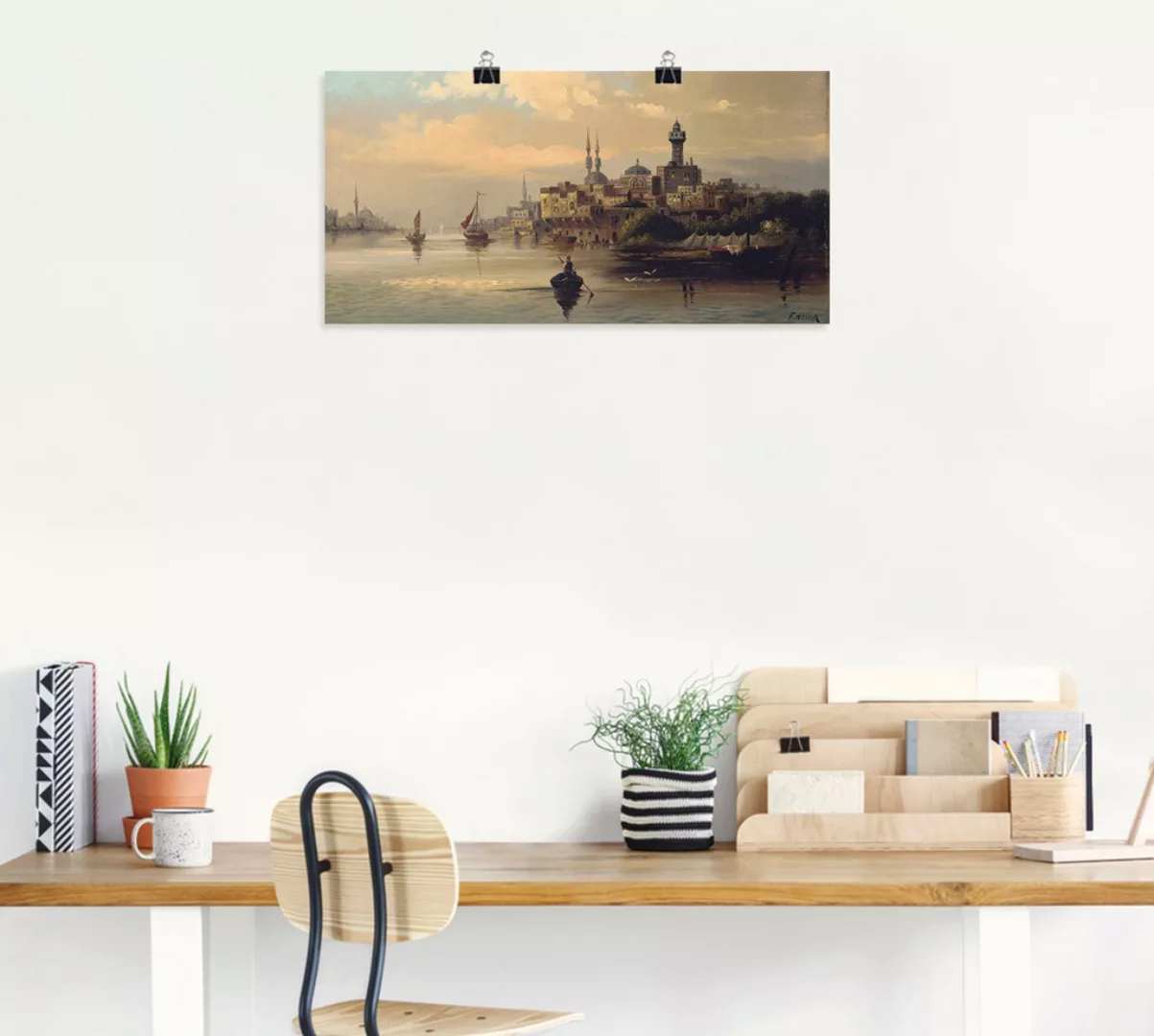 Artland Wandbild "Kauffahrtsschiffe auf Bosporus, Istanbul", Gewässer, (1 S günstig online kaufen