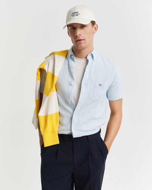 Gant Kurzarmhemd "REG COTTON LINEN STRIPE SS SHIRT", ist ideal für warme So günstig online kaufen