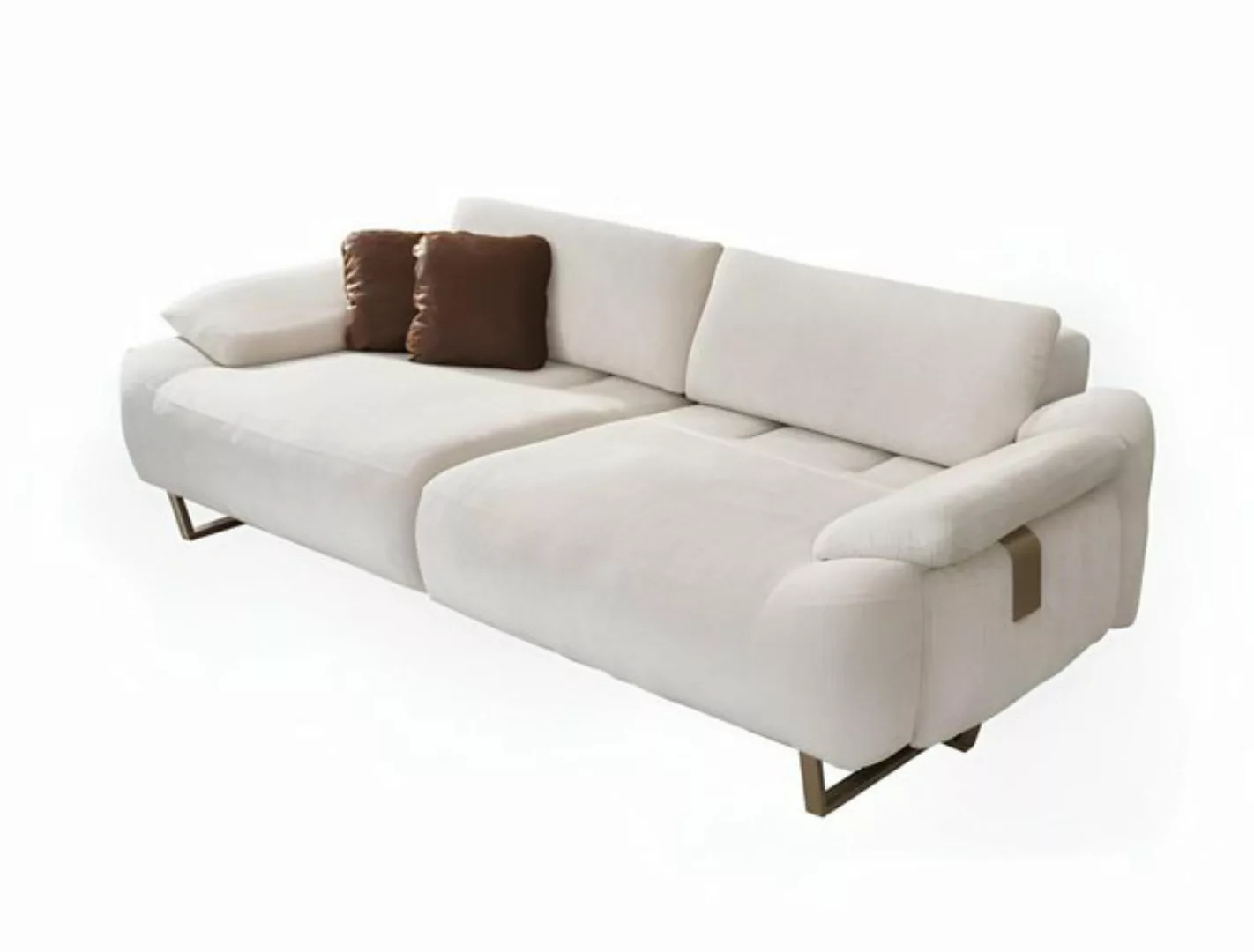 Xlmoebel 3-Sitzer Luxuriöses Dreisitzer-Sofa aus weißem Stoff für ein moder günstig online kaufen