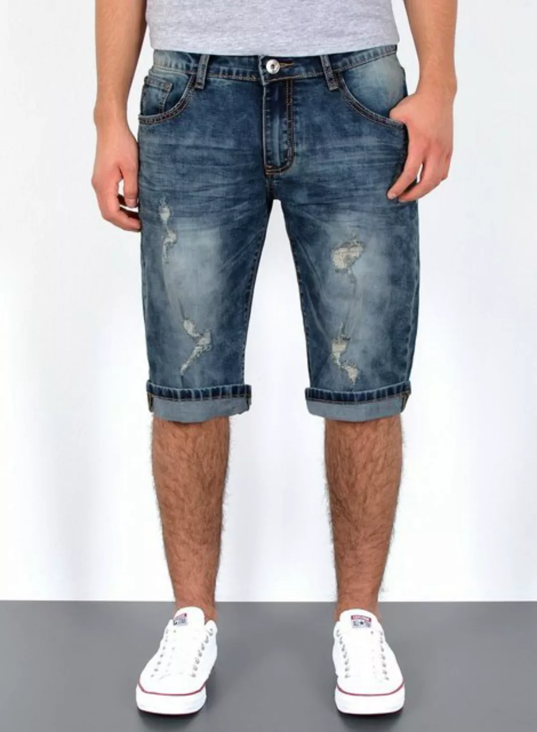 ESRA Jeansshorts Herren kurze Jeanshose mit Stretch Jeans Shorts Hose Herre günstig online kaufen