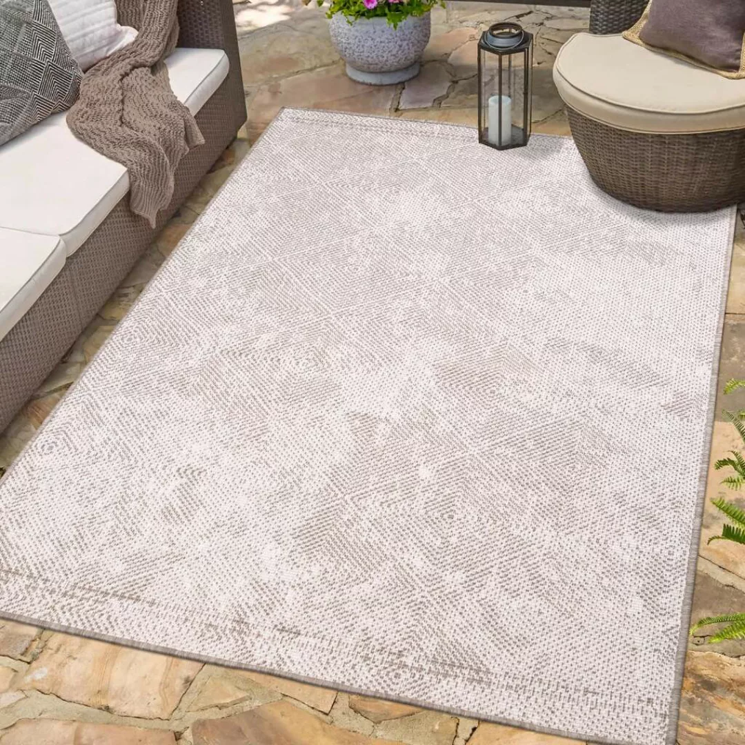 Carpet City Outdoorteppich »DUO RUG 5845«, rechteckig, Wendeteppich Wetterf günstig online kaufen