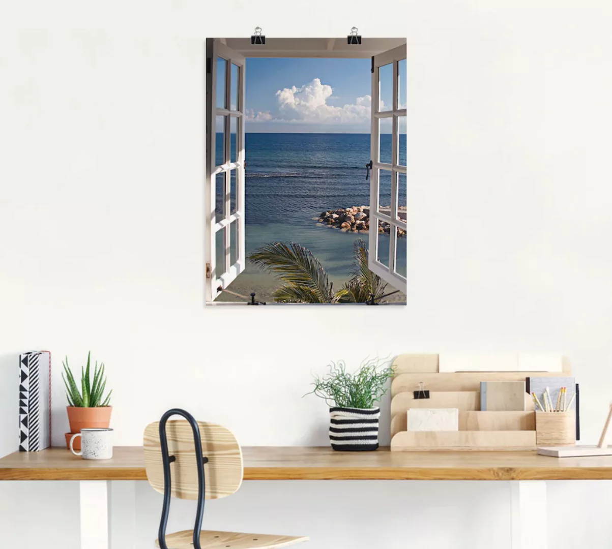 Artland Wandbild »Fenster zum Paradies«, Fensterblick, (1 St.), als Alubild günstig online kaufen