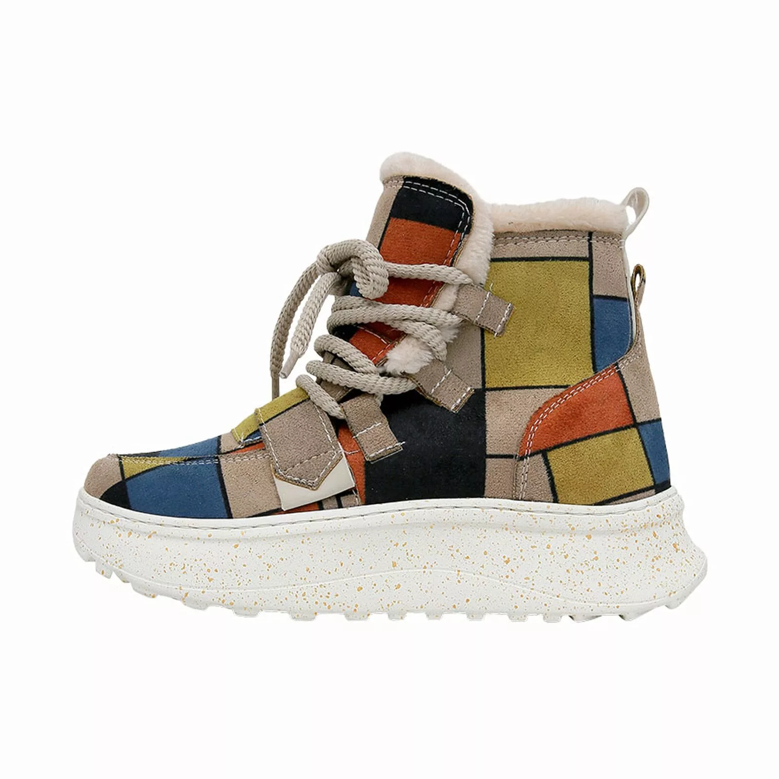 DOGO Schnürstiefelette "Damen Snowie Piet-Mondrian Vegan Damen Boots / Fema günstig online kaufen