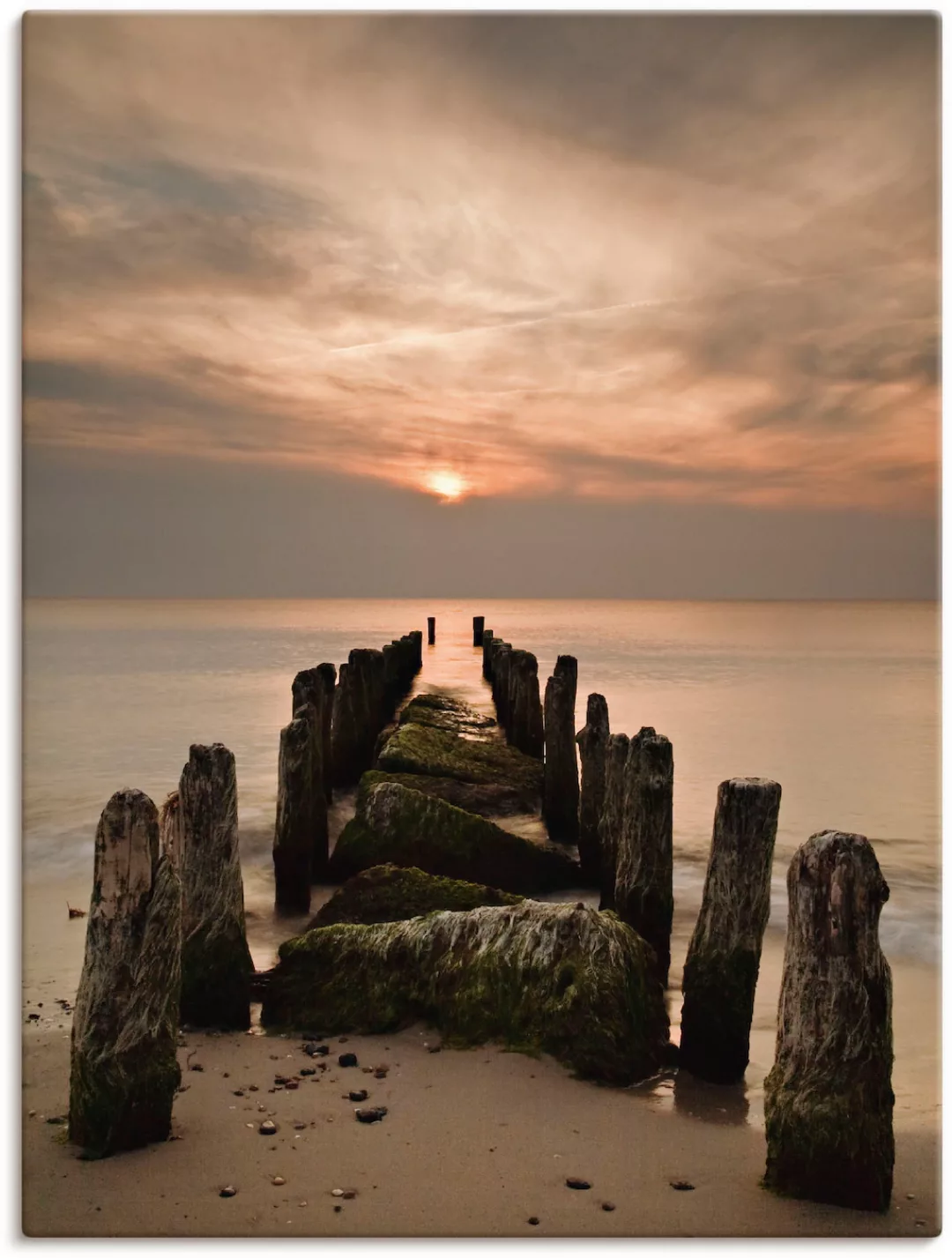 Artland Leinwandbild »Sonnenuntergang an der Ostsee«, Sonnenaufgang & -unte günstig online kaufen