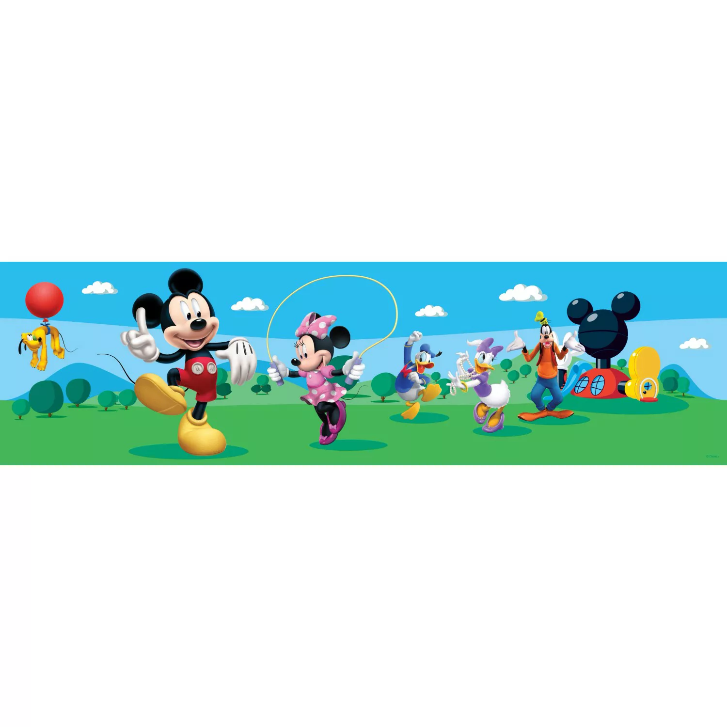 Disney Selbstklebende Tapetenbordüre Micky Maus Grün und Blau 10 x 500 cm 6 günstig online kaufen