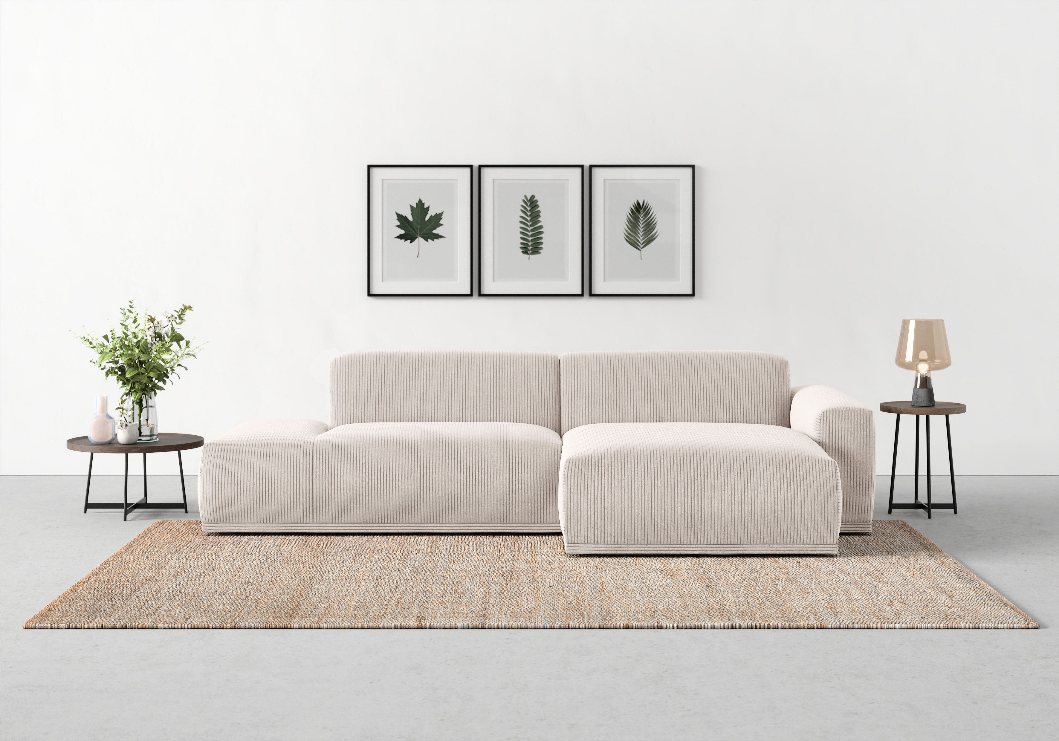 TRENDMANUFAKTUR Ecksofa Braga, aus 2 Teilen, moderner Cord-Stoff günstig online kaufen