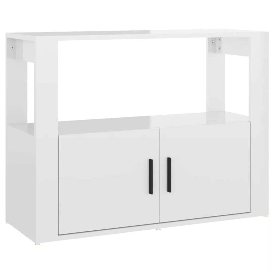 Vidaxl Sideboard Hochglanz-weiß 80x30x60 Cm Holzwerkstoff günstig online kaufen