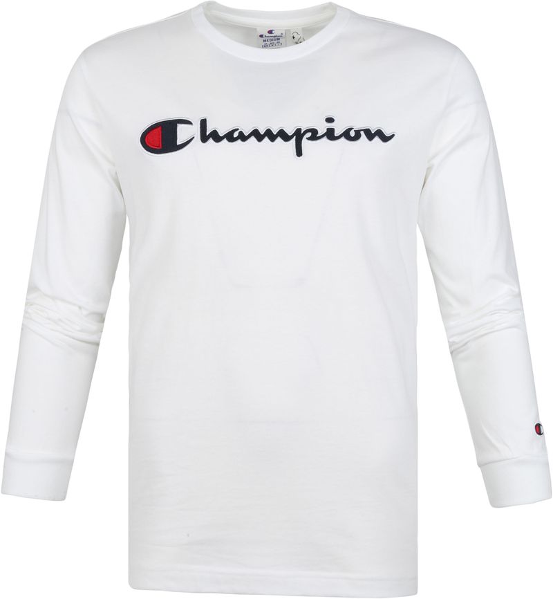 Champion Longsleeve T-Shirt Script Logo Weiß - Größe XL günstig online kaufen