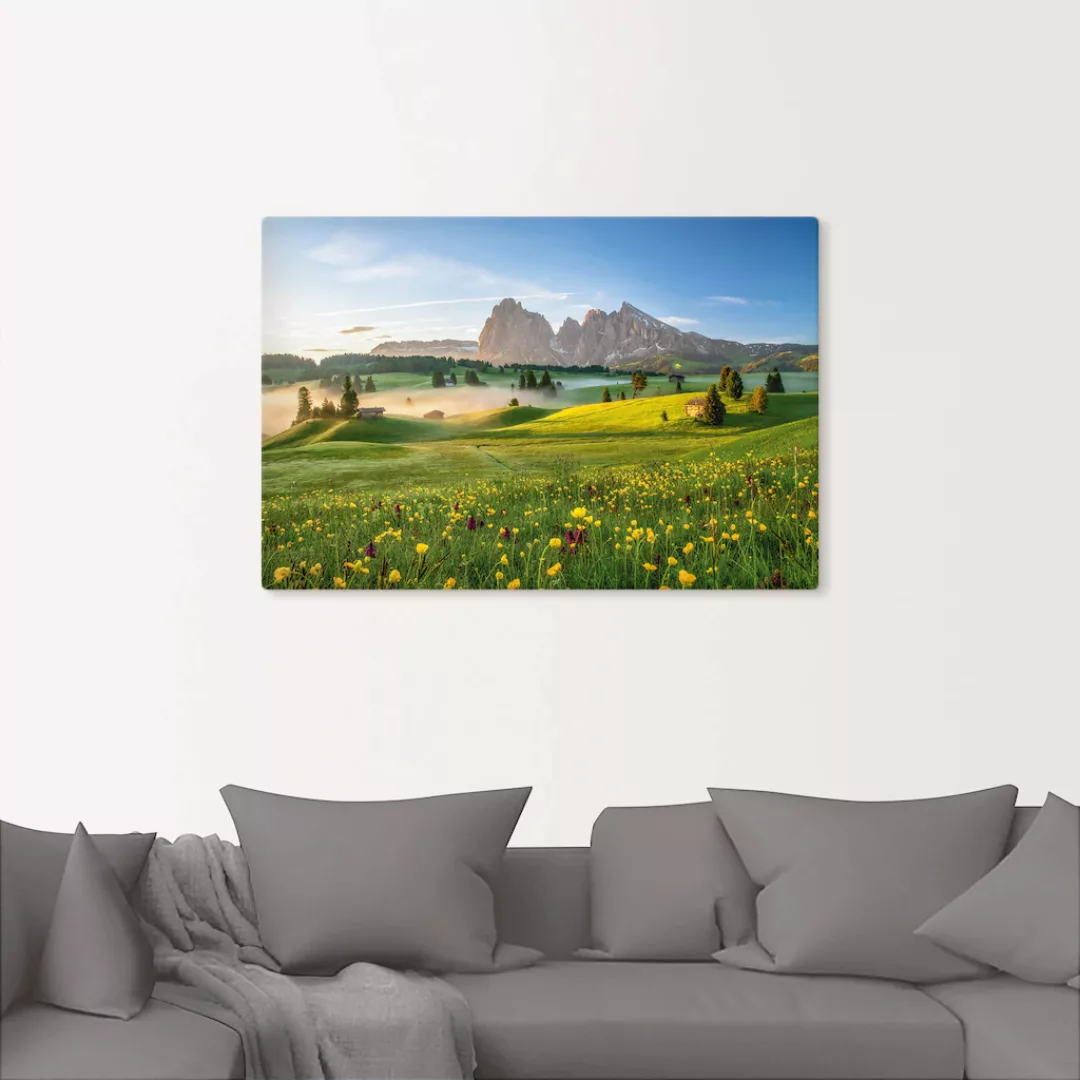 Artland Wandbild "Frühling auf der Seiser Alm", Berge & Alpenbilder, (1 St. günstig online kaufen