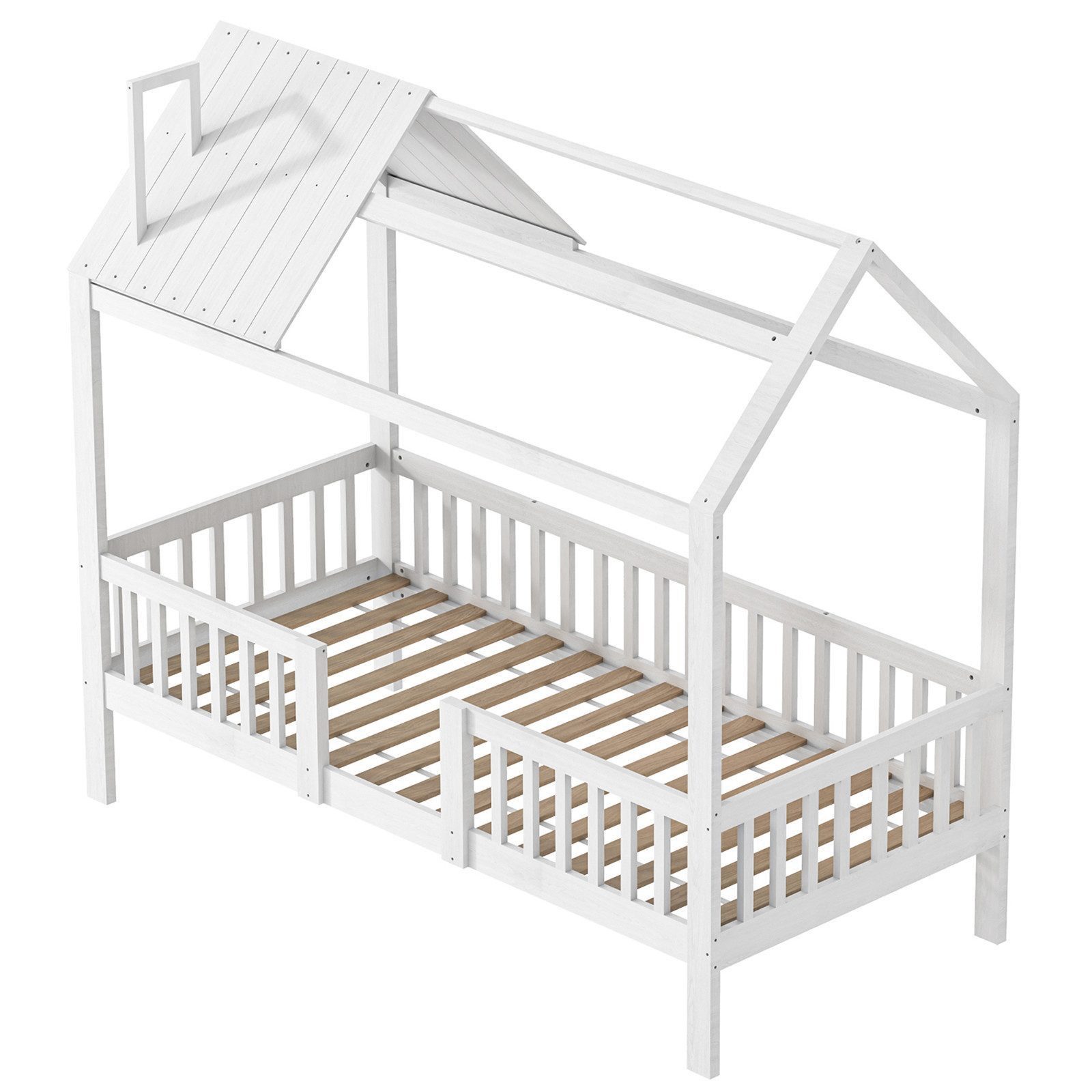 FUROKOY Kinderbett Massivholzbett 90x200 cm Holzbett günstig online kaufen