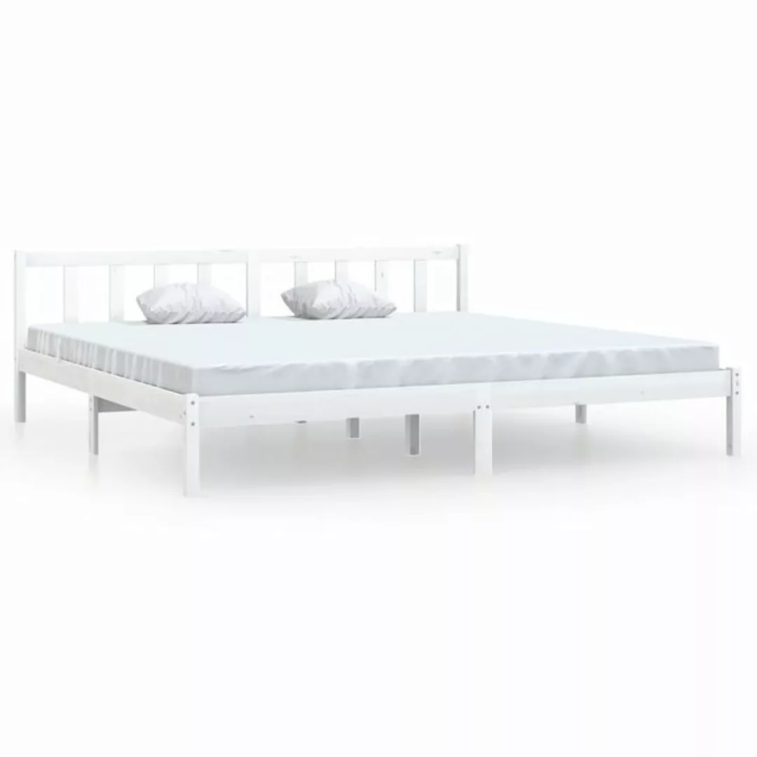 furnicato Bett Massivholzbett Weiß Kiefer 200x200 cm günstig online kaufen