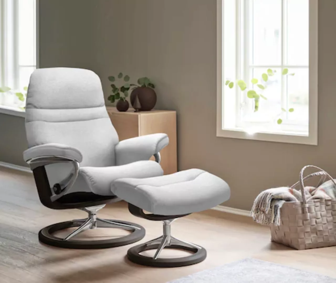 Stressless® Relaxsessel »Sunrise«, (Set, Relaxsessel mit Hocker), mit Signa günstig online kaufen