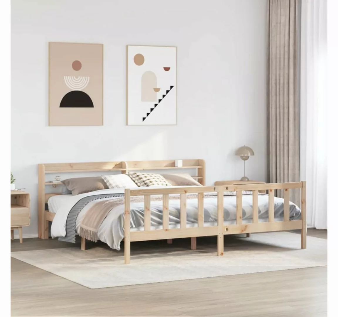 vidaXL Bett, Massivholzbett ohne Matratze 200x200 cm Kiefer günstig online kaufen