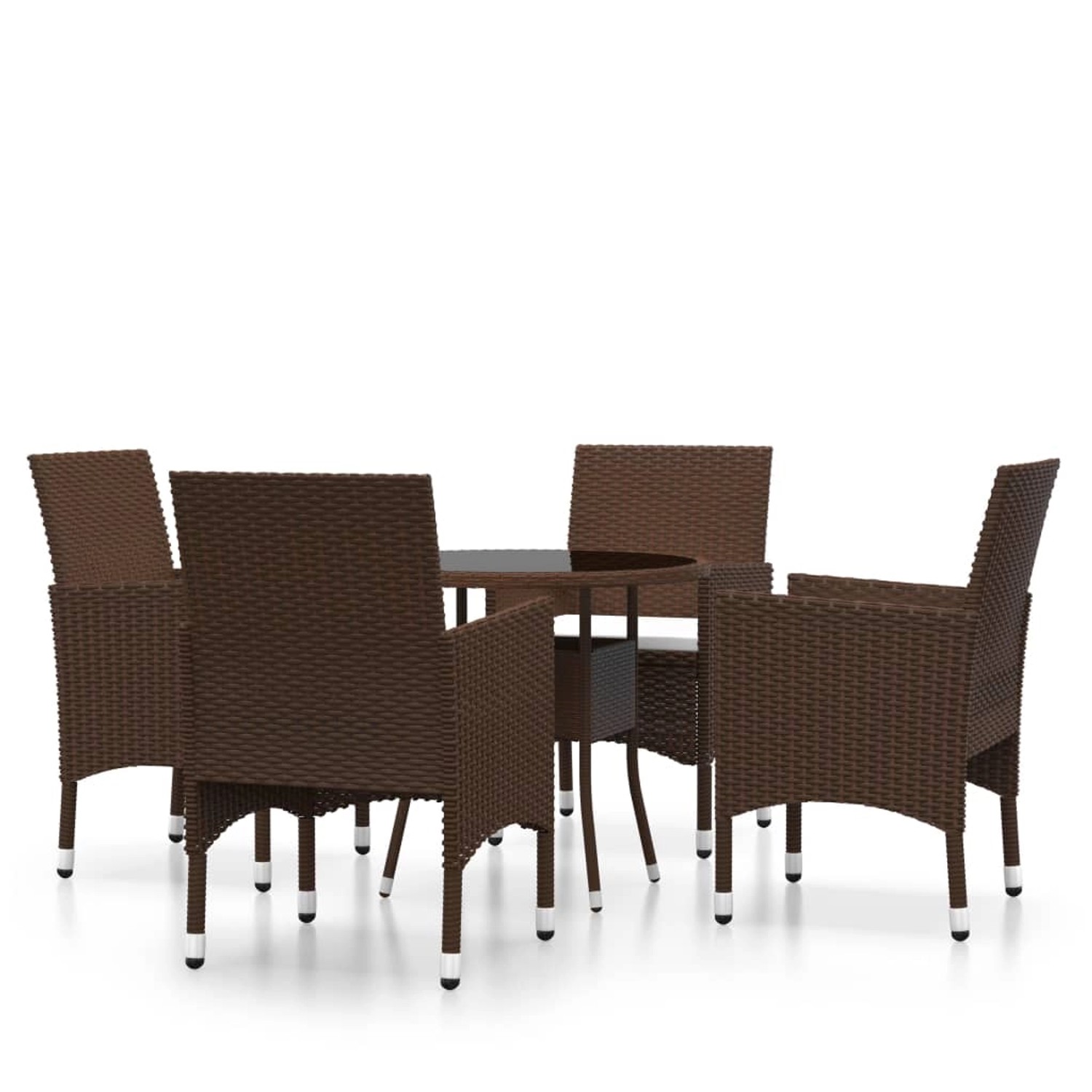 vidaXL 5-tlg Garten-Essgruppe Poly Rattan Braun Modell 5 günstig online kaufen