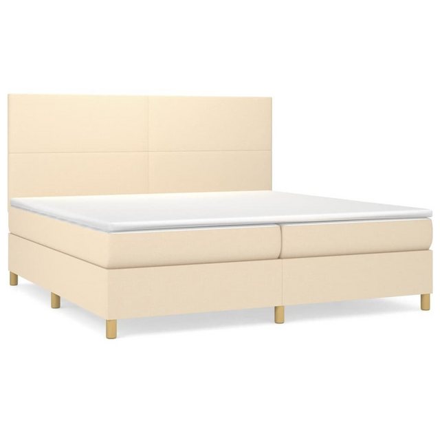 vidaXL Bettgestell Boxspringbett mit Matratze Creme 200x200 cm Stoff Bett B günstig online kaufen