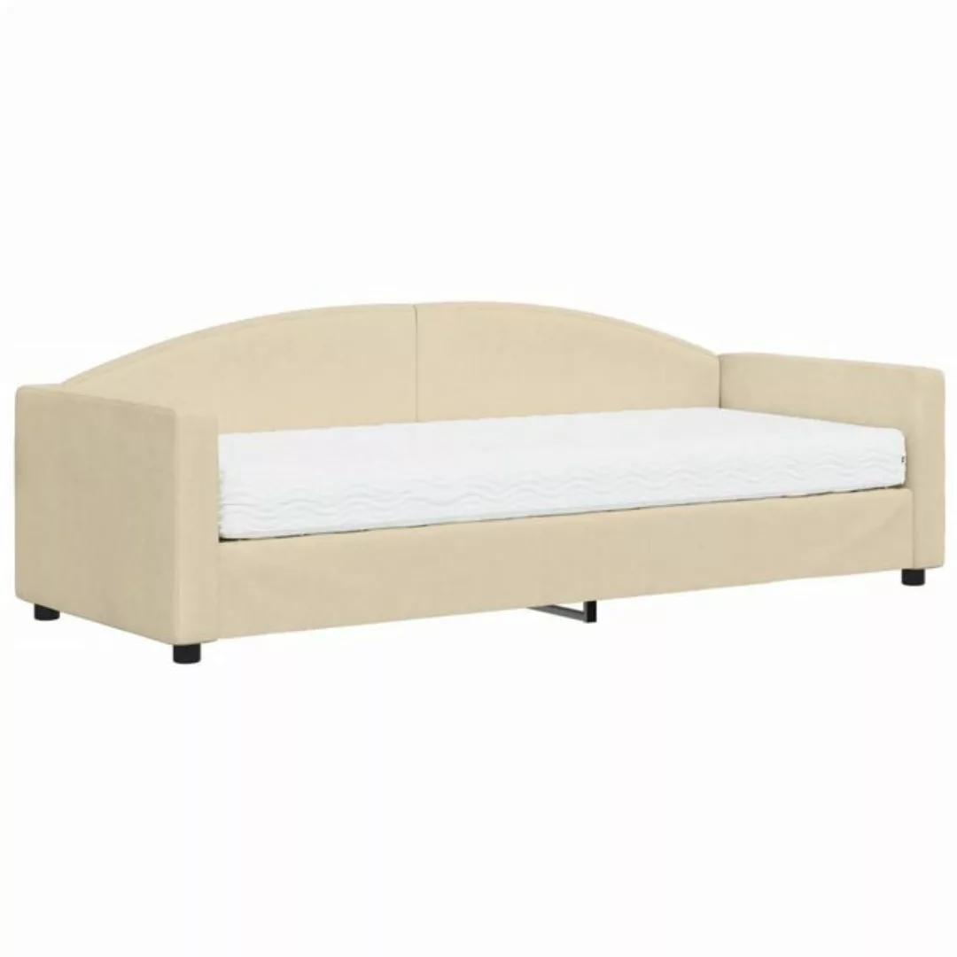 vidaXL Bett Tagesbett mit Matratze Creme 80x200 cm Stoff günstig online kaufen
