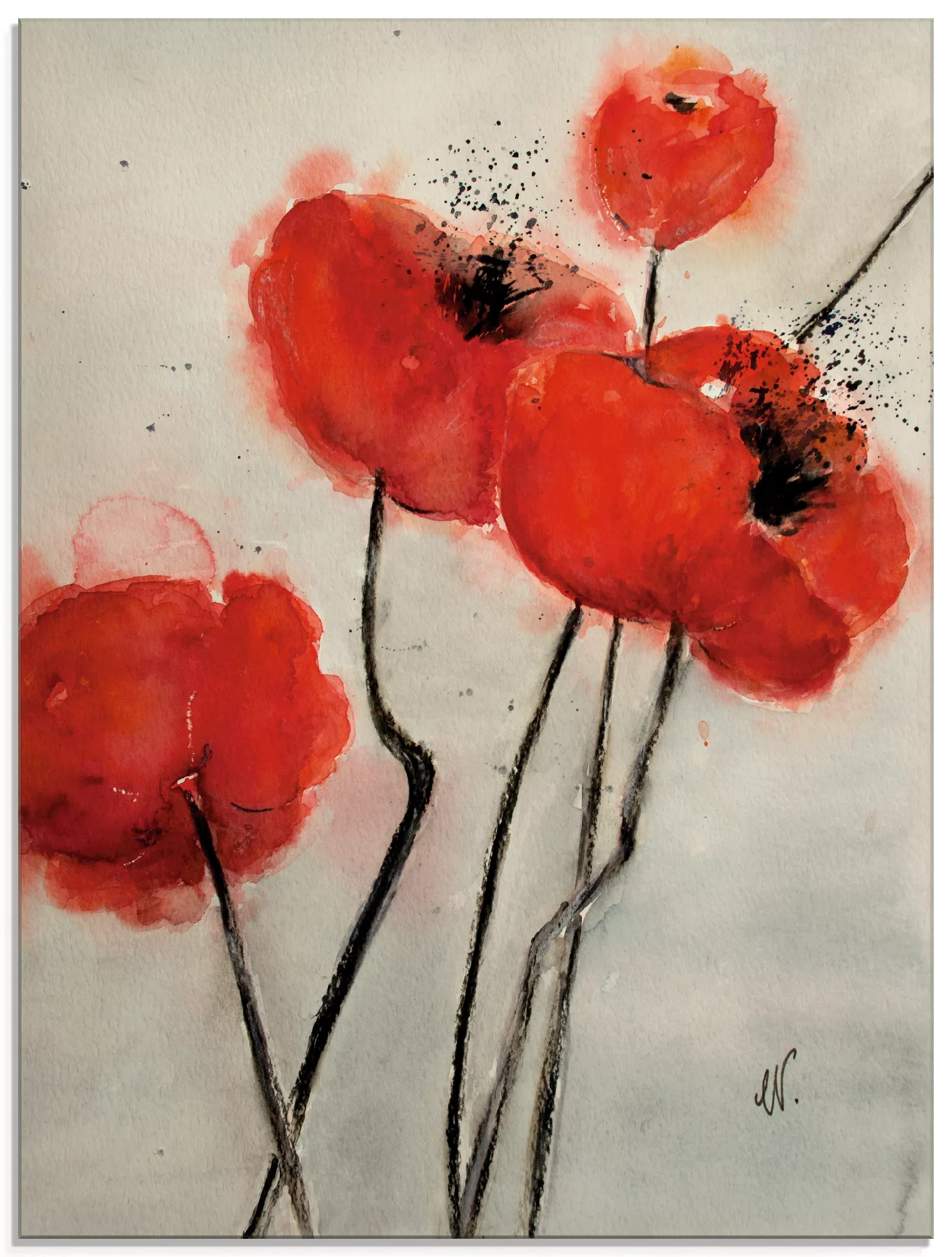 Artland Glasbild "Roter Mohn", Blumen, (1 St.) günstig online kaufen