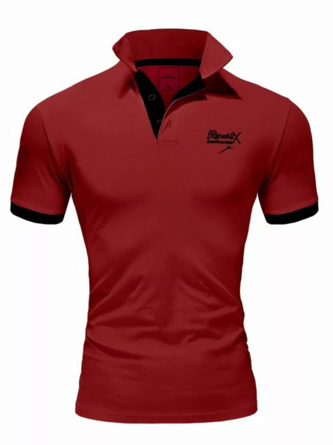 REPUBLIX Poloshirt MATEO Herren Basic Kurzarm Kontrast Polo Hemd günstig online kaufen