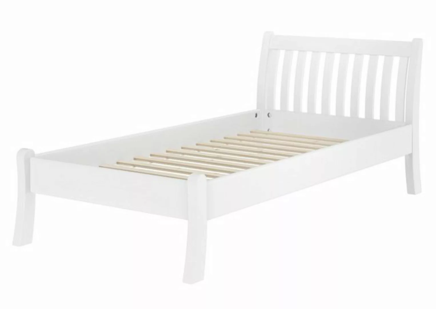 ERST-HOLZ Bett Einzelbett hohe Sitzkante Kiefer weiß 100x200 cm, Kieferwasc günstig online kaufen