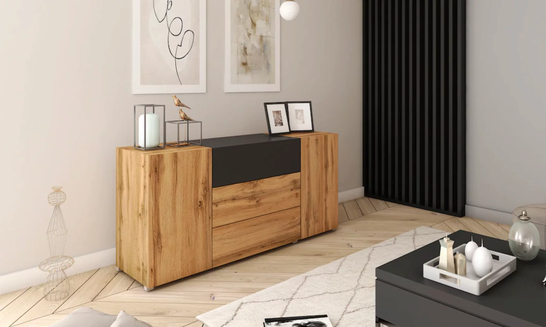 INOSIGN Sideboard "BERLIN", Moderne grifflose Kommode Breite 150 cm, 4 Schu günstig online kaufen