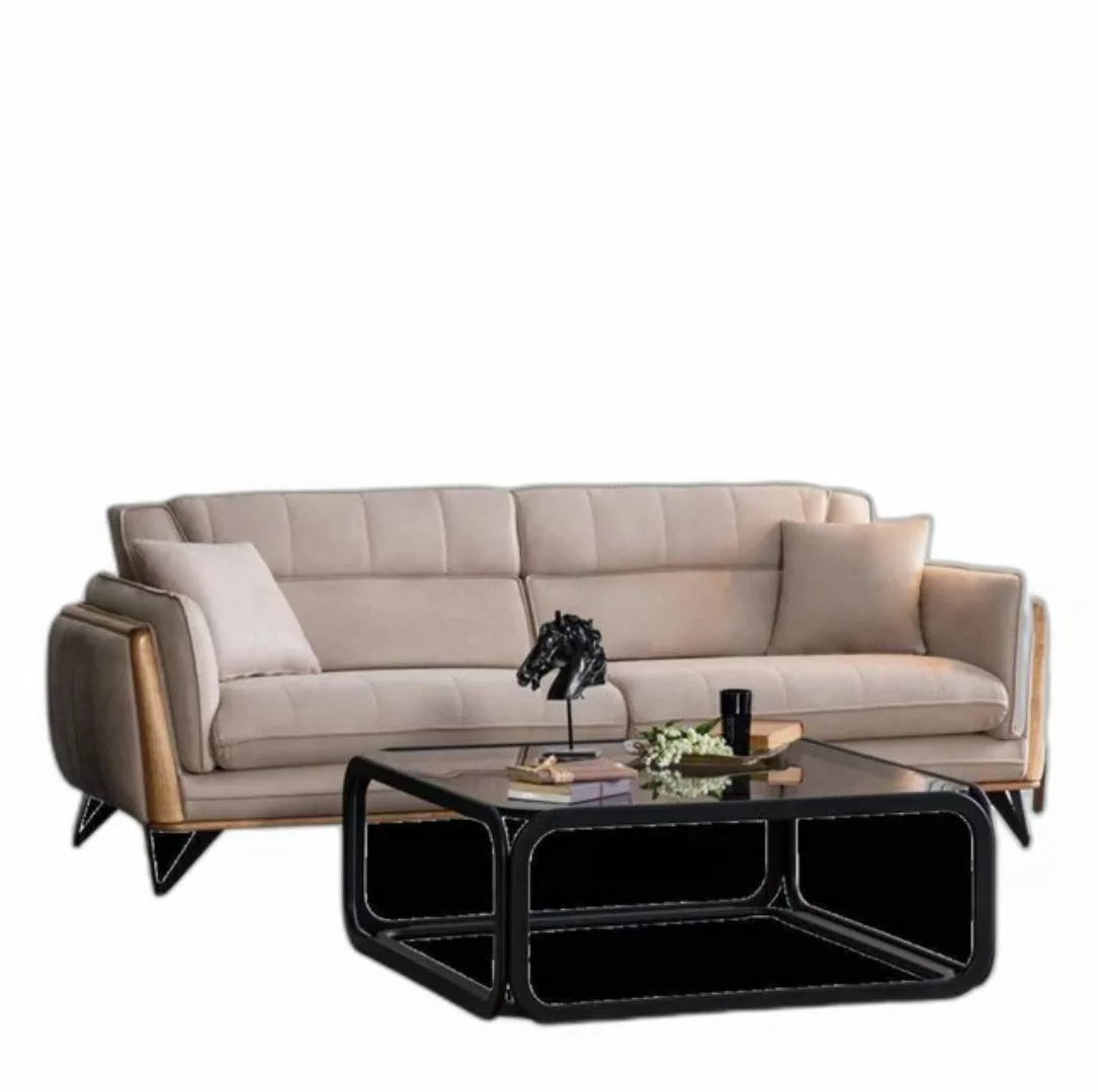 Xlmoebel 3-Sitzer Beige Dreisitzer Sofa Polster Möbel Einrichtung Couchstüc günstig online kaufen