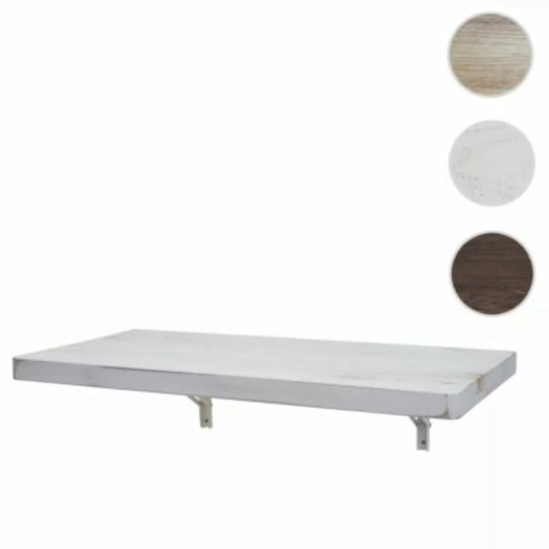 HWC Mendler Wandtisch klappbar, Massiv-Holz 100x50cm weiß günstig online kaufen