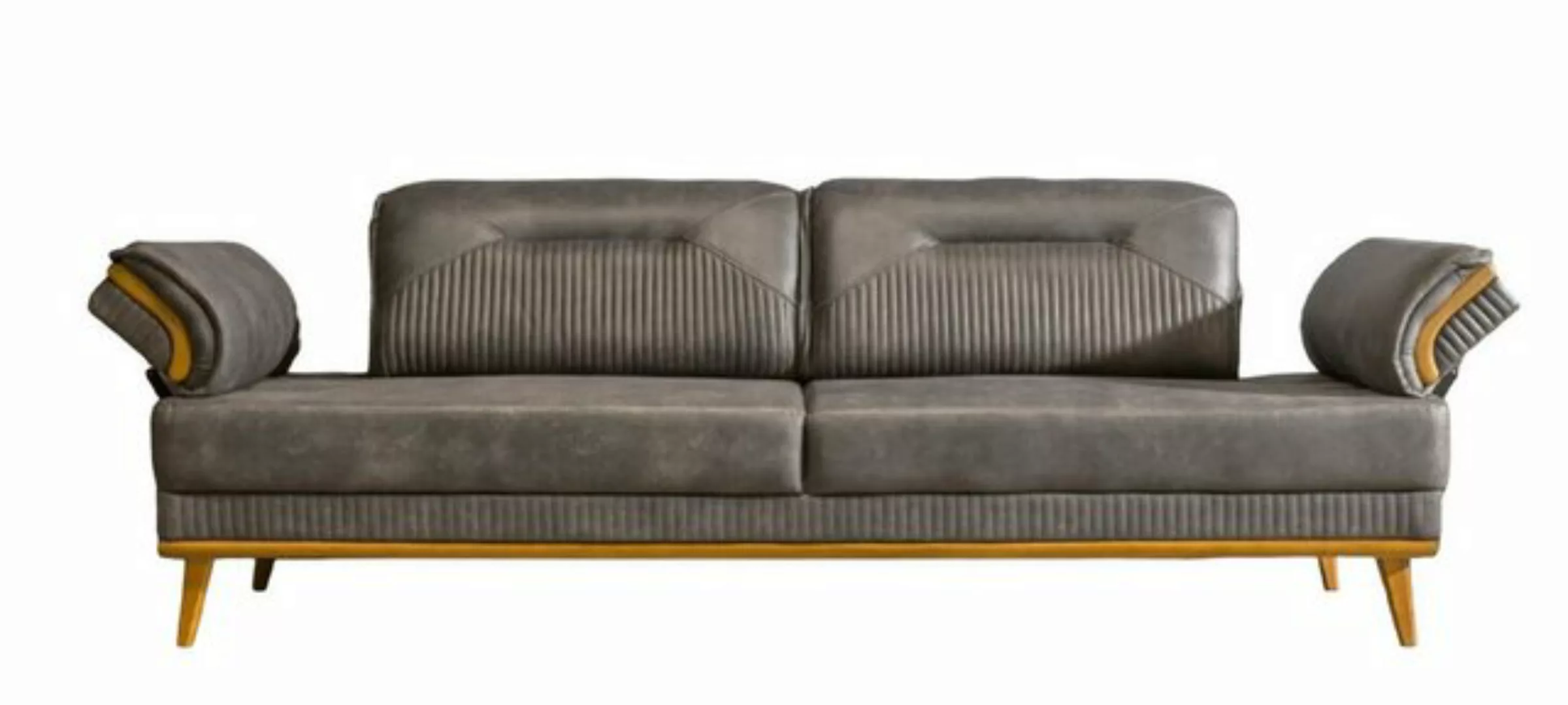 JVmoebel 3-Sitzer Grauer Polster 3-er Wohnzimmer Dreisitzer Sofa Luxuriöse günstig online kaufen