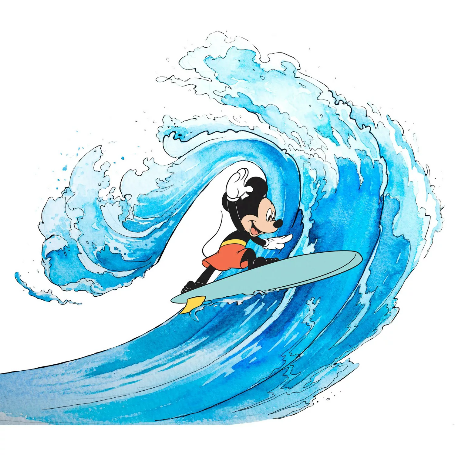 Disney Fototapete Mickey Mouse Blau Rot und Weiß 300 x 280 cm 612097 günstig online kaufen