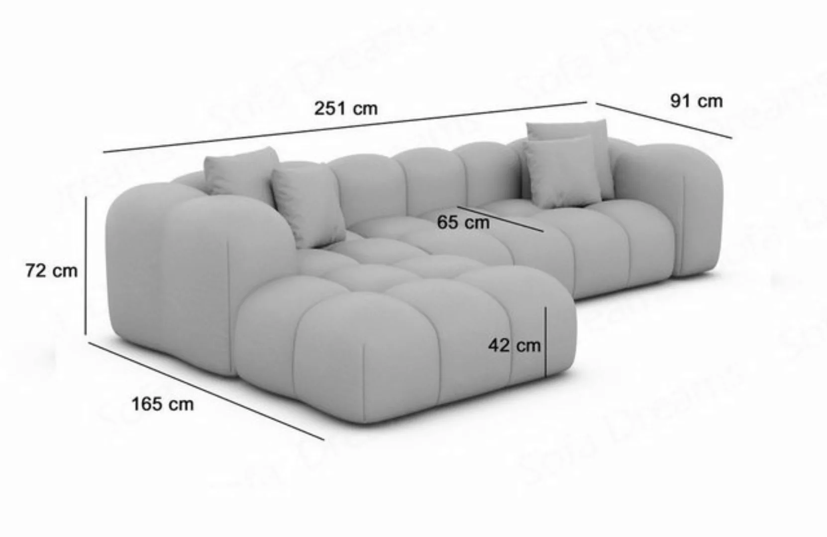 Sofa Dreams Ecksofa Stoffsofa Eckcouch Polster Eck Sofa Formentera L Form k günstig online kaufen