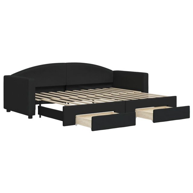 vidaXL Bett Tagesbett Ausziehbar mit Schubladen Schwarz 80x200 cm Stoff günstig online kaufen