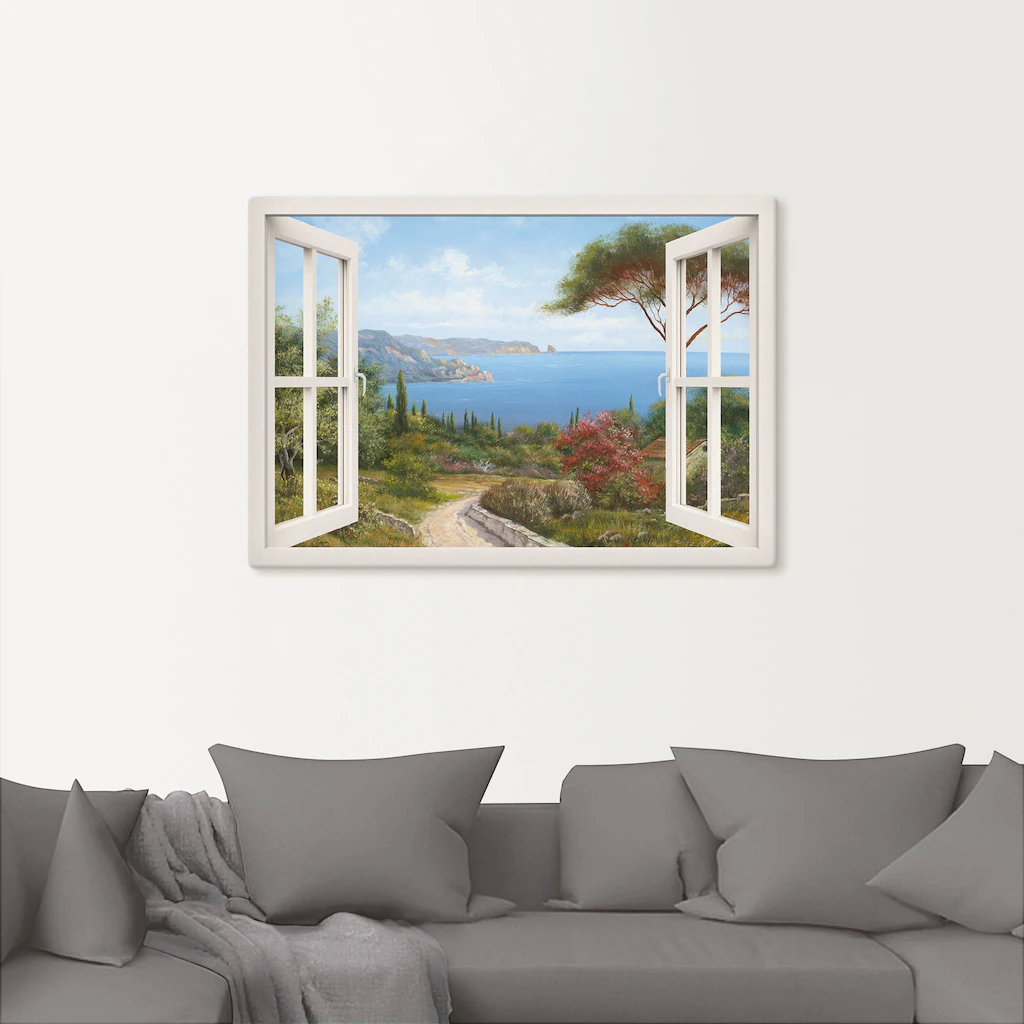 Artland Wandbild »Fensterblick - Haus am Meer I«, Fensterblick, (1 St.), al günstig online kaufen