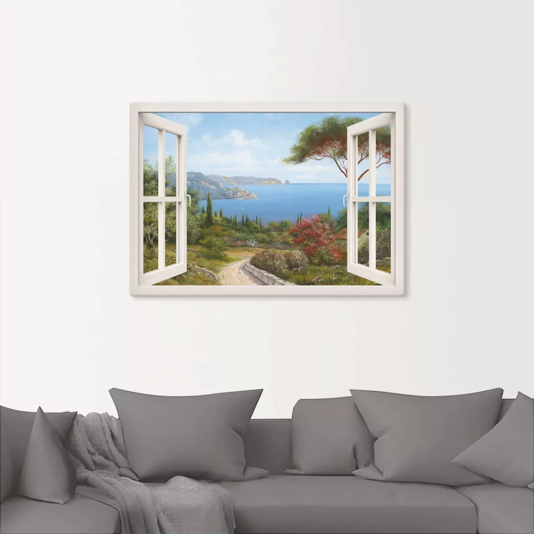 Artland Wandbild "Fensterblick - Haus am Meer I", Fensterblick, (1 St.), al günstig online kaufen