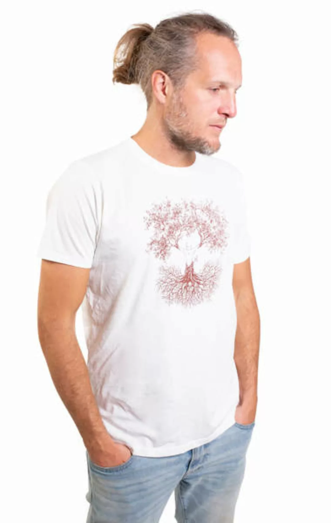 Shirt Aus Biobaumwolle Fairwear Für Herren "Fusion" In Washed White günstig online kaufen