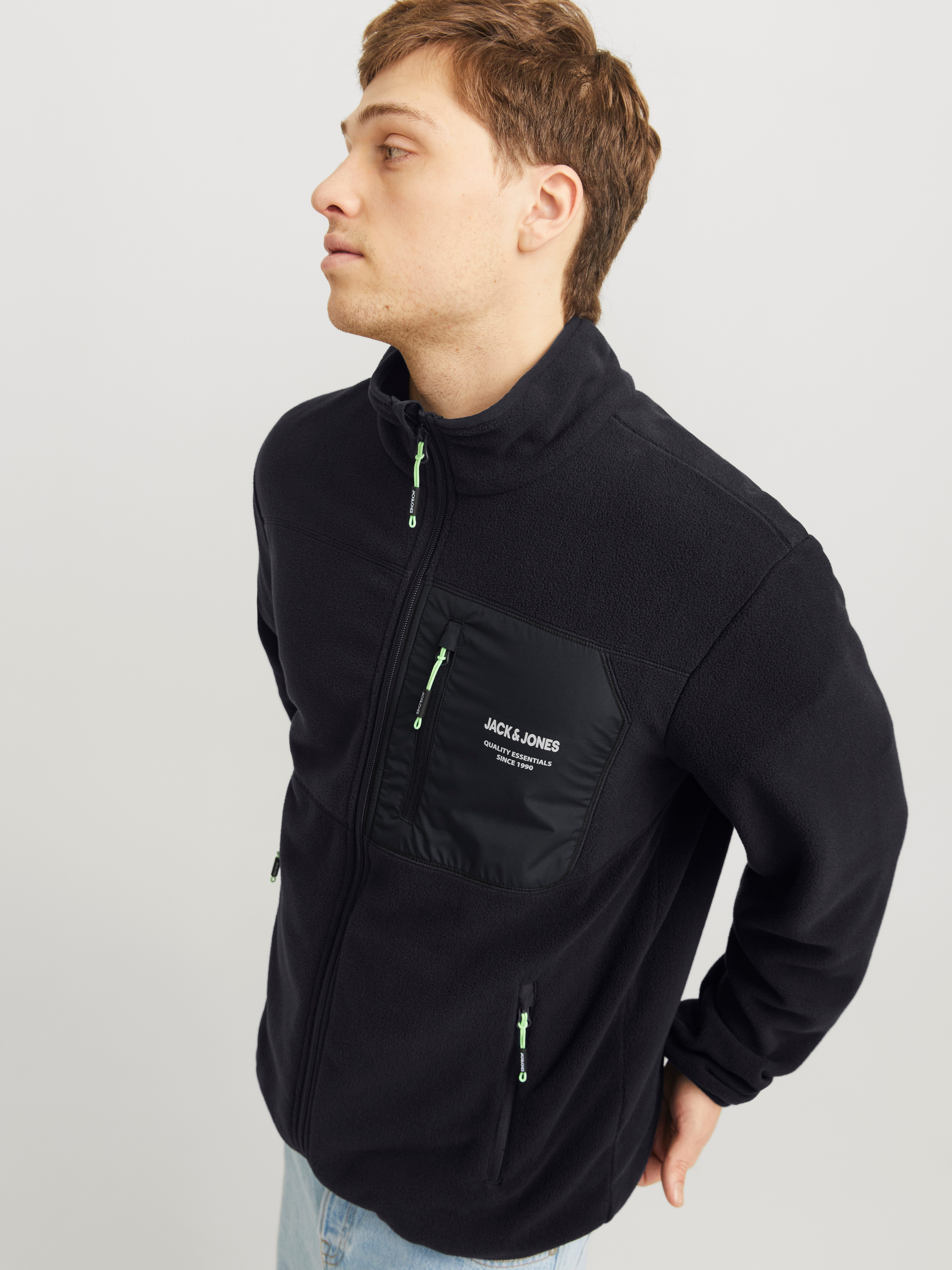 Jack & Jones Outdoorjacke "JJTHEO – Fleecejacke mit Stehkragen und Logoprin günstig online kaufen