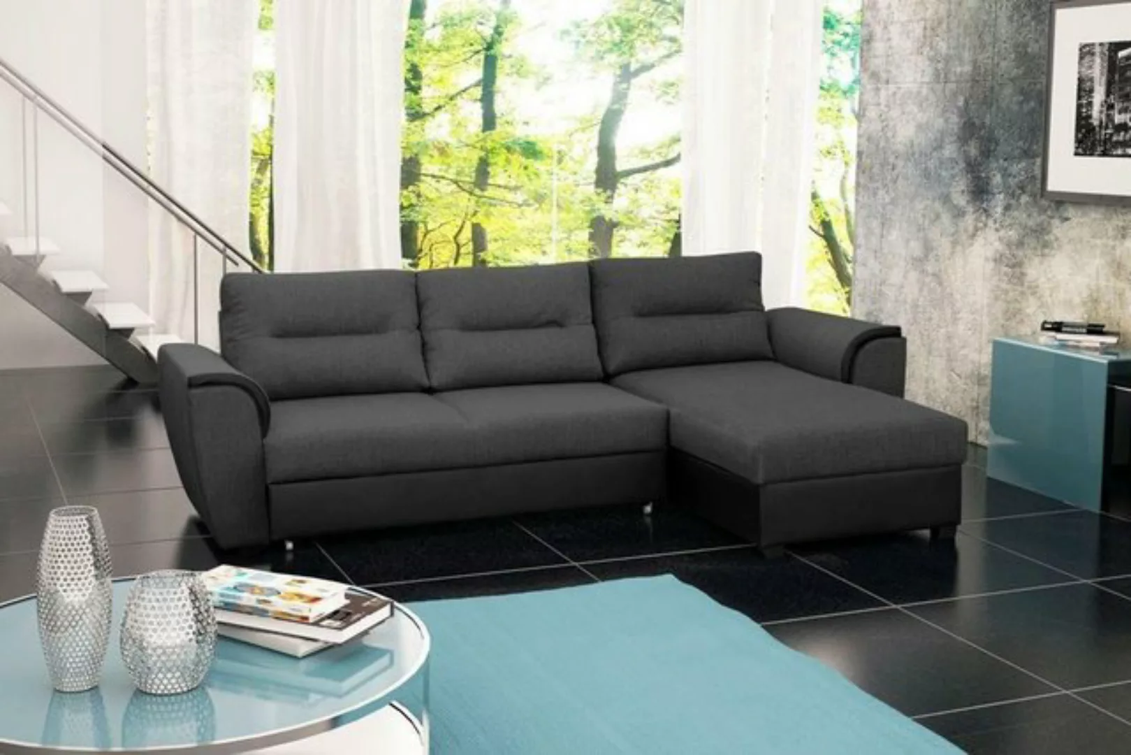 JVmoebel Ecksofa Schlafsofa Eck Sofa Polster Eck Bettfunktion Neu Schlaffun günstig online kaufen