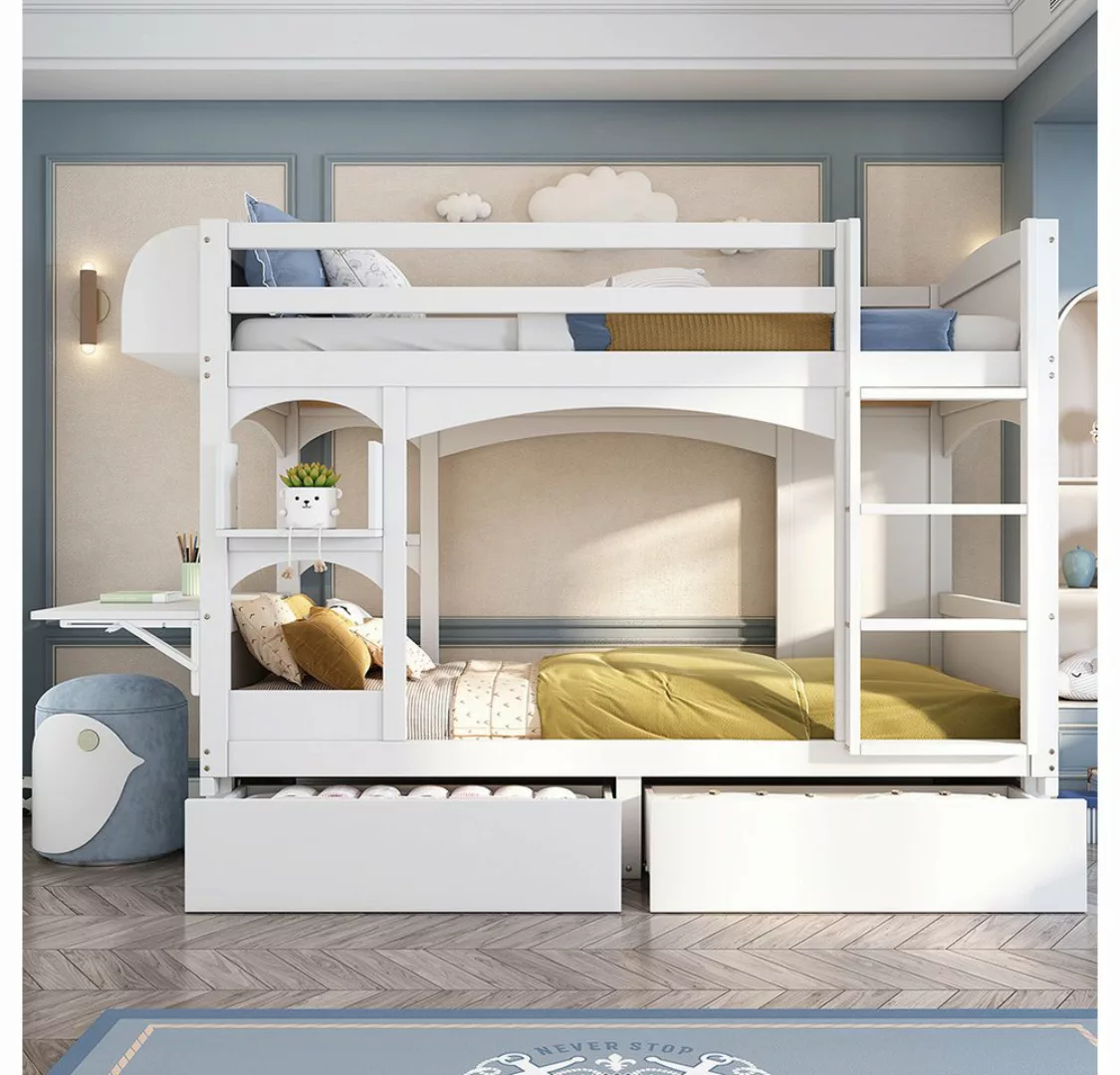 Sweiko Etagenbett (Doppelbett, multifunktionales Kinderbett, mit klappbarem günstig online kaufen