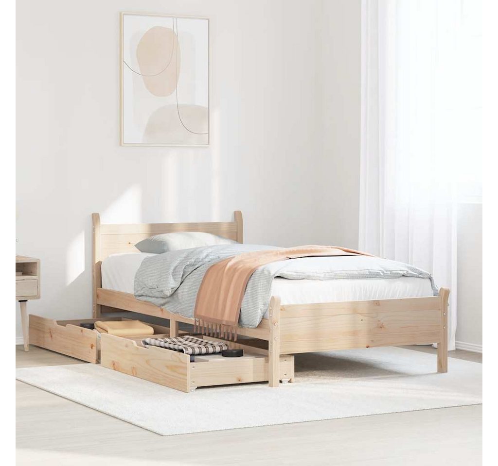 vidaXL Bett, Massivholzbett ohne Matratze 75x190 cm Kiefernholz günstig online kaufen