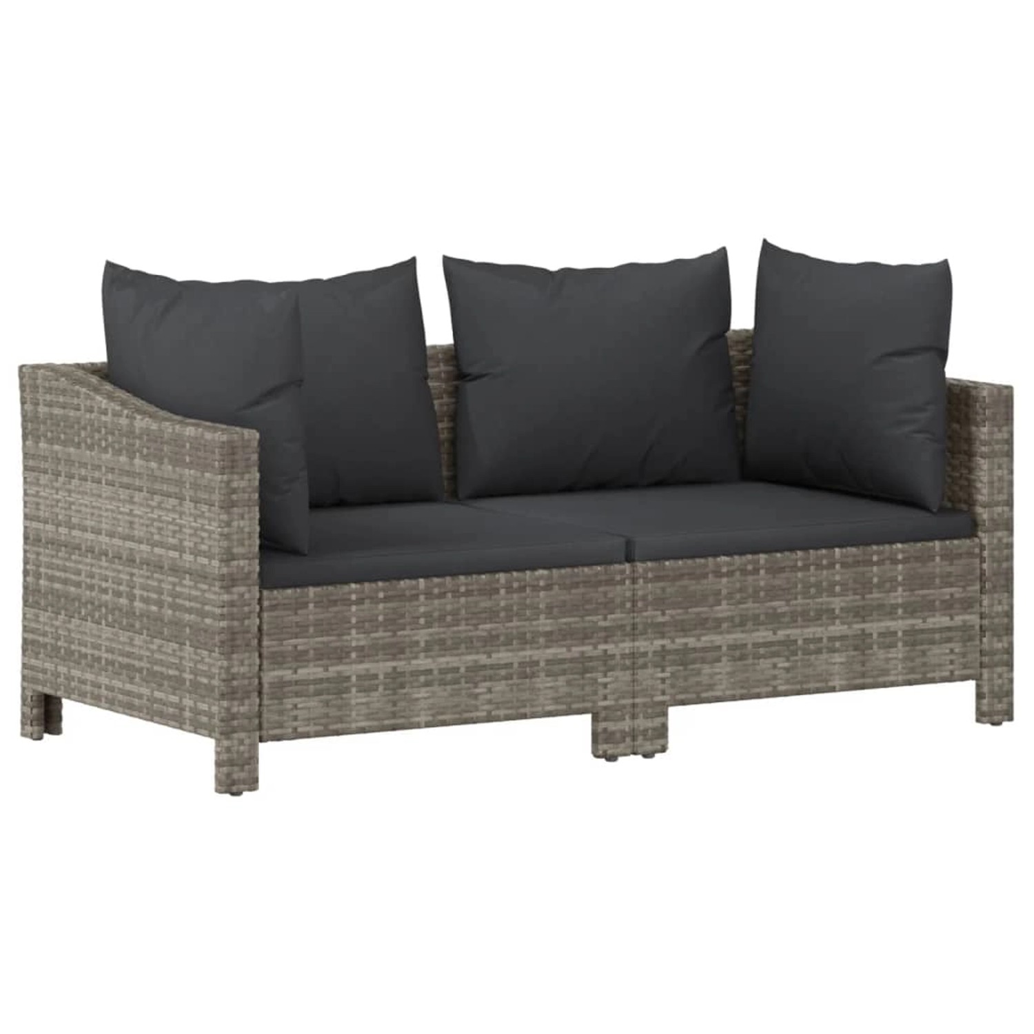 Vidaxl 2-tlg. Garten-lounge-set Mit Kissen Grau Poly Rattan günstig online kaufen