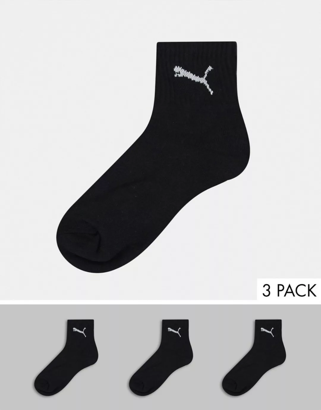 Puma – Schwarze Socken im 3er Pack günstig online kaufen