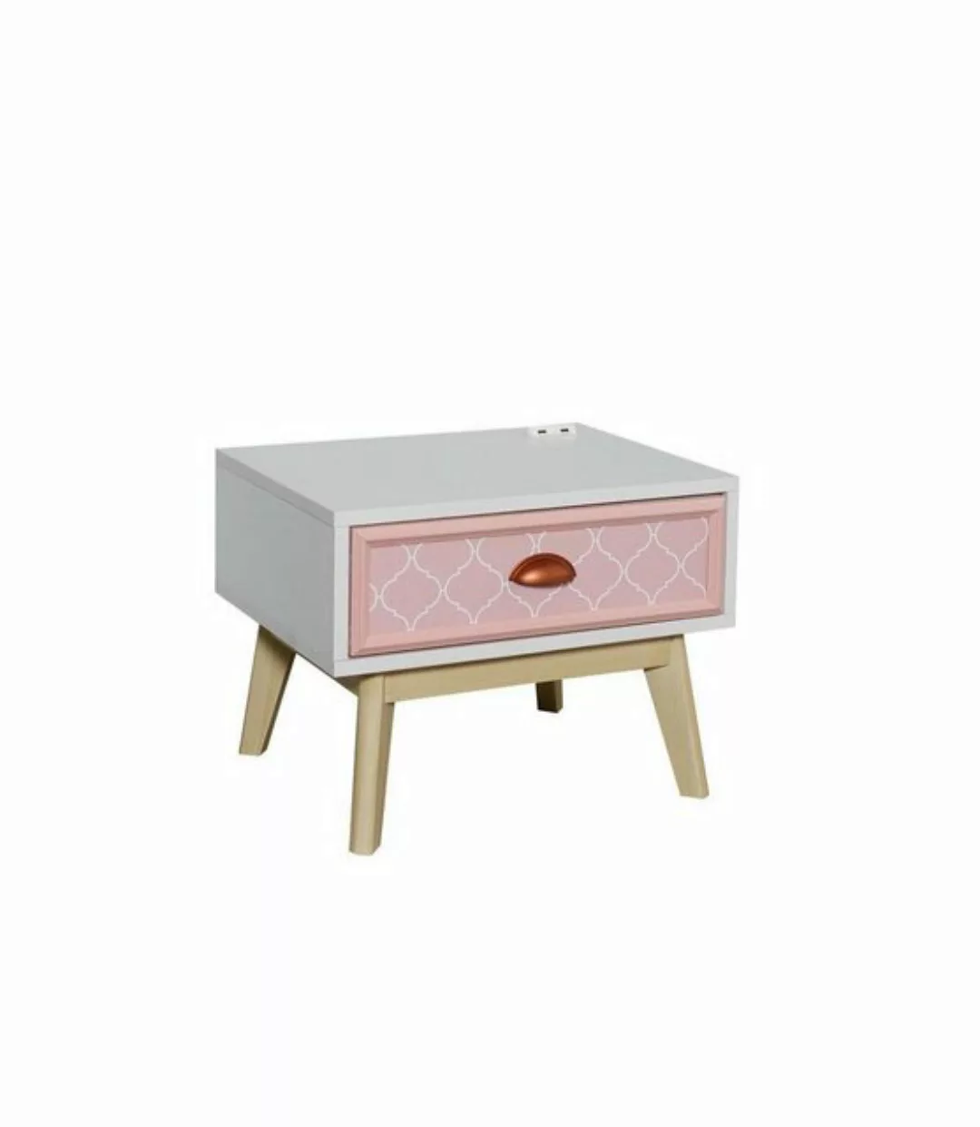 JVmoebel Kinderbett Kinderzimmer Luxus Bett Nachttisch Rosa Set Möbel Desig günstig online kaufen