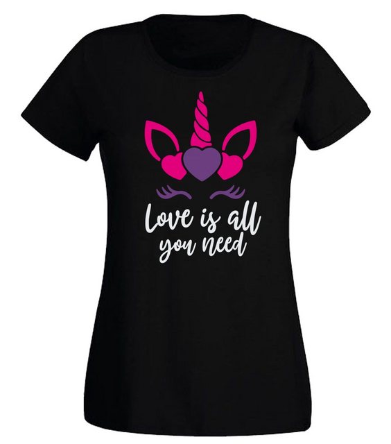 G-graphics Print-Shirt Damen T-Shirt - Love is all you need mit trendigem F günstig online kaufen