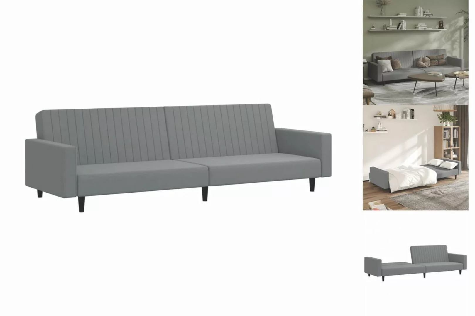 vidaXL Sofa Schlafsofa 2-Sitzer Dunkelgrau Samt günstig online kaufen