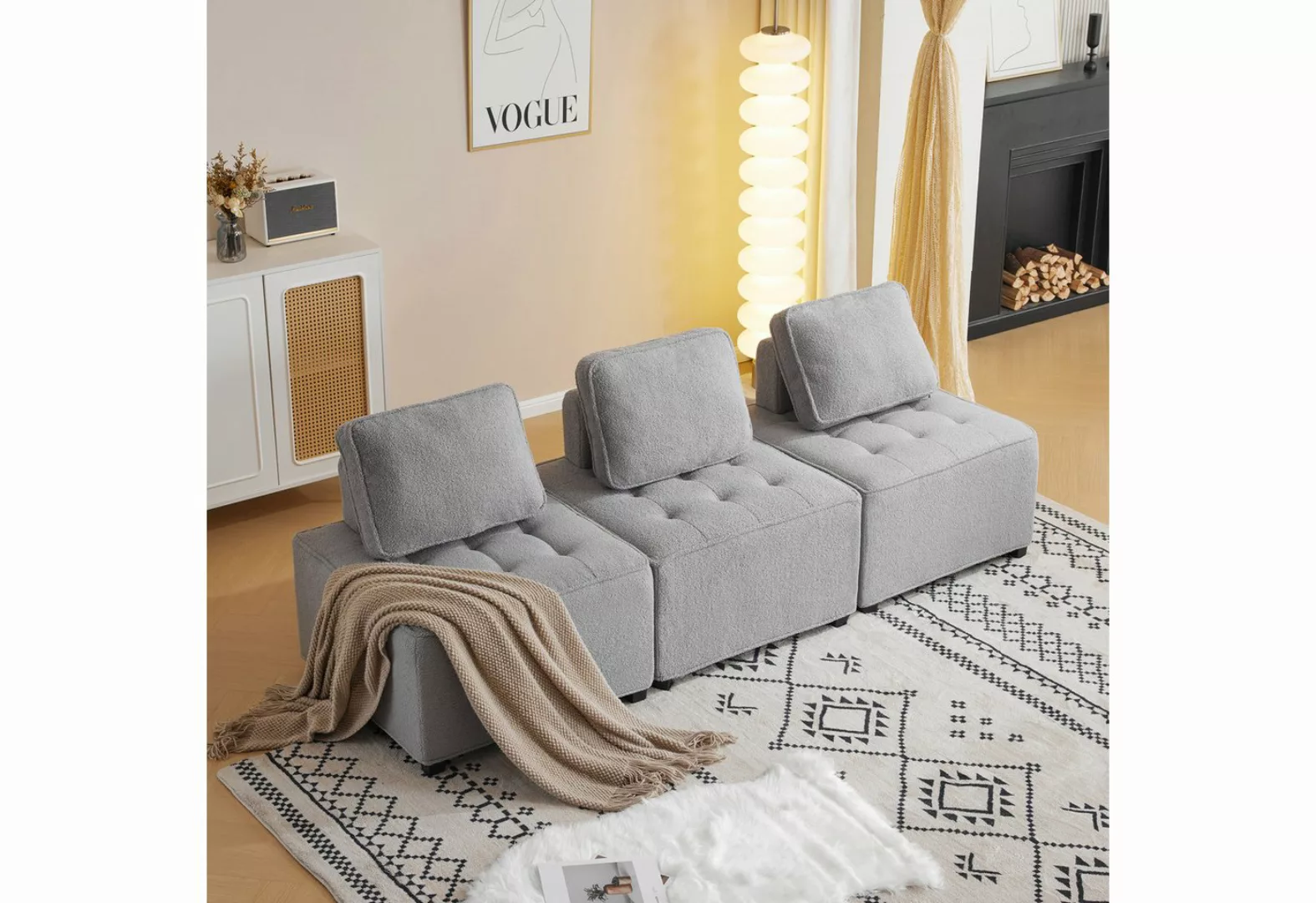 KoDise Ecksofa Spleißsofa Sitzgruppe Modulares Sofa Kombisofa aus Teddysotf günstig online kaufen