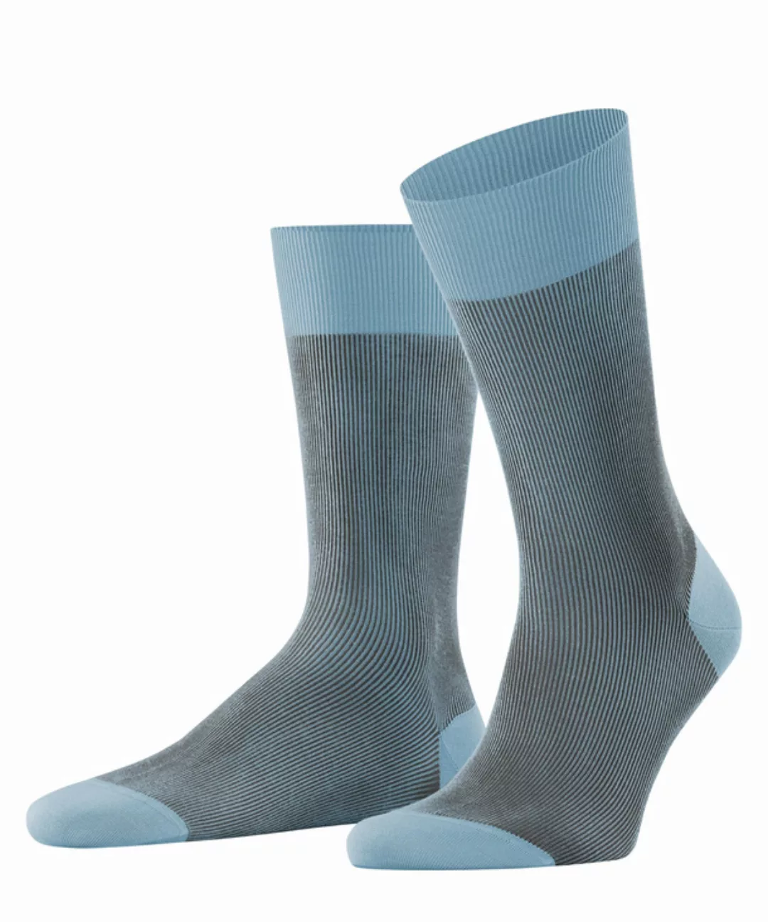 FALKE Fine Shadow Herren Socken, 43-44, Blau, Rippe, Baumwolle, 13141-67880 günstig online kaufen