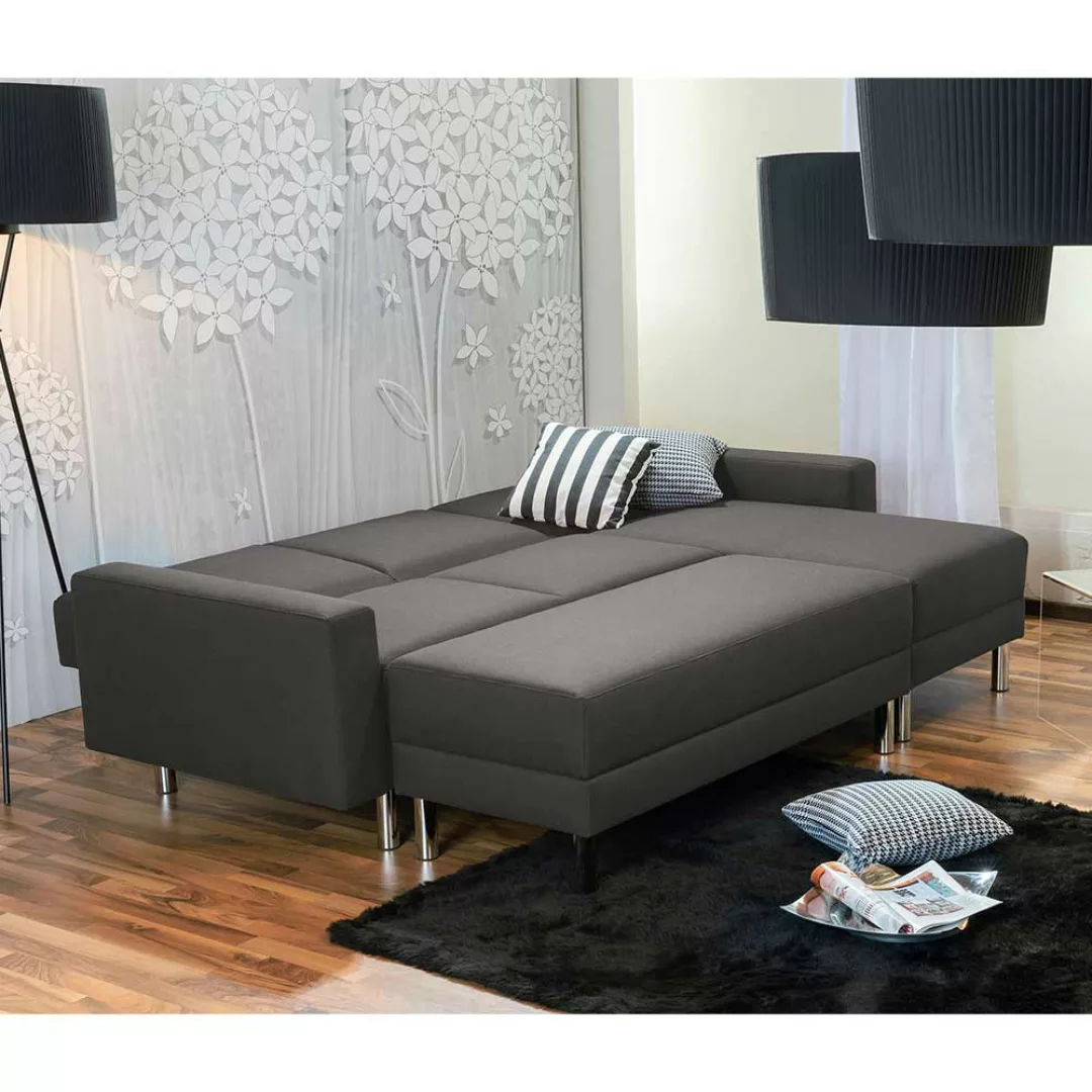 Ausklappbares Sofa mit Schlaffunktion Anthrazit (zweiteilig) günstig online kaufen