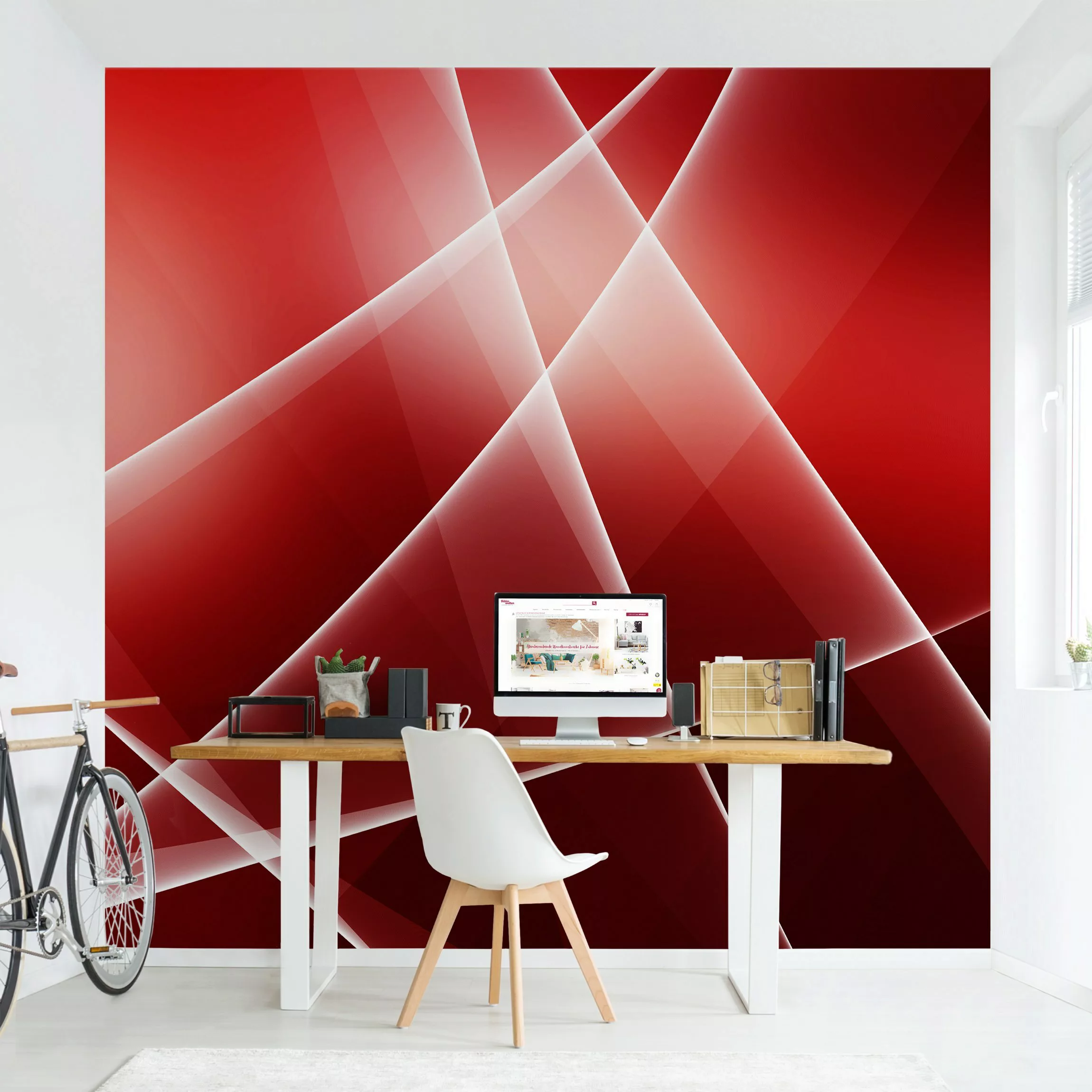 Bilderwelten Mustertapete Red Turbulency rot Gr. 384 x 255 günstig online kaufen
