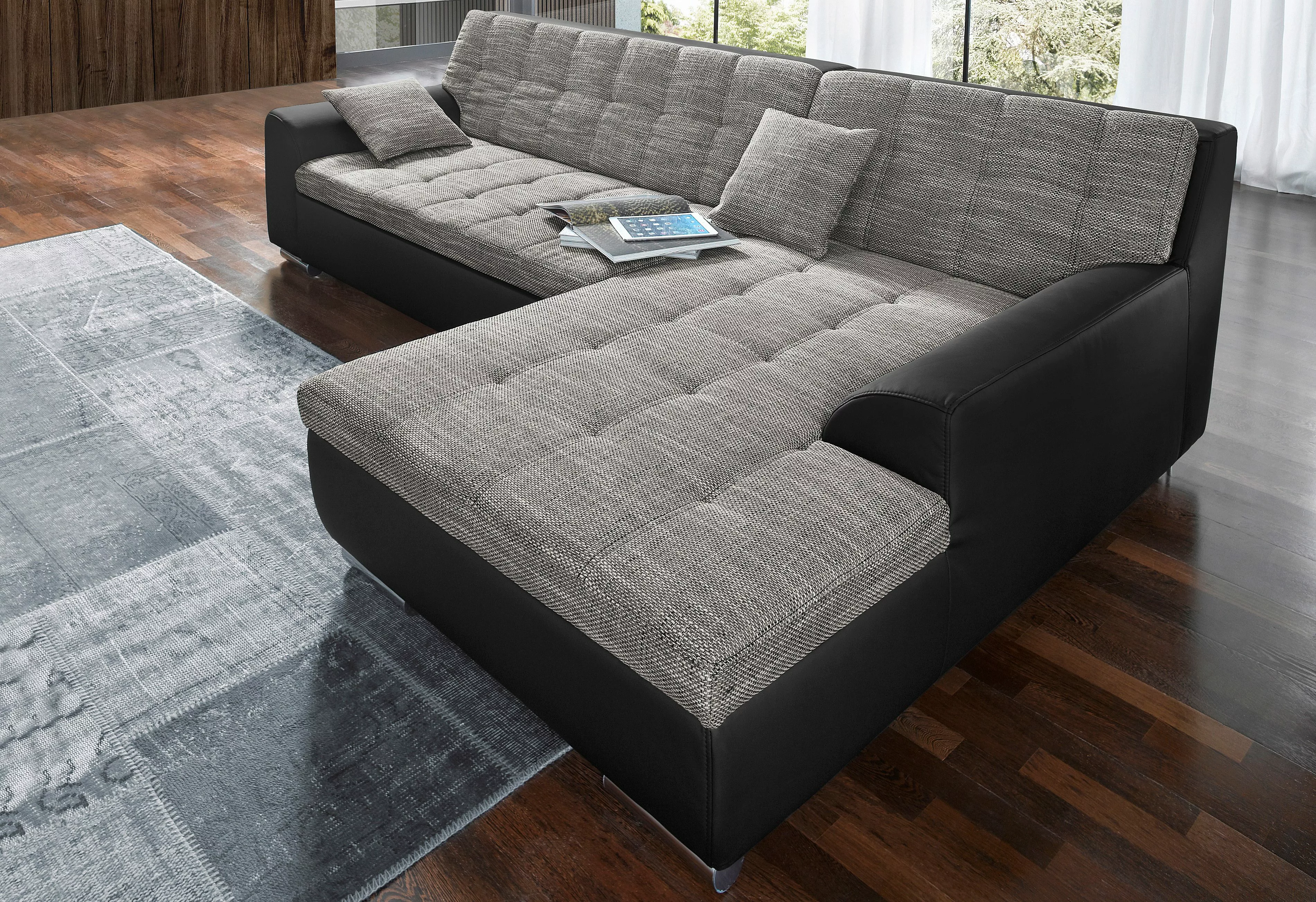 DOMO collection Ecksofa Treviso, wahlweise mit Bettfunktion, incl. Zierkiss günstig online kaufen