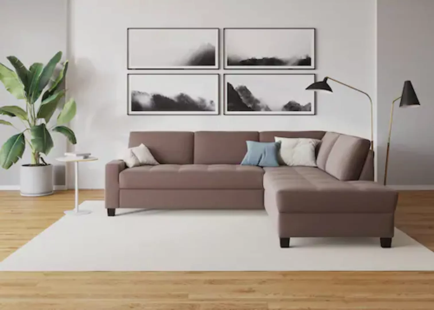 DOMO collection Ecksofa "Florentina L-Form", wahlweise mit Bettfunktion, mi günstig online kaufen