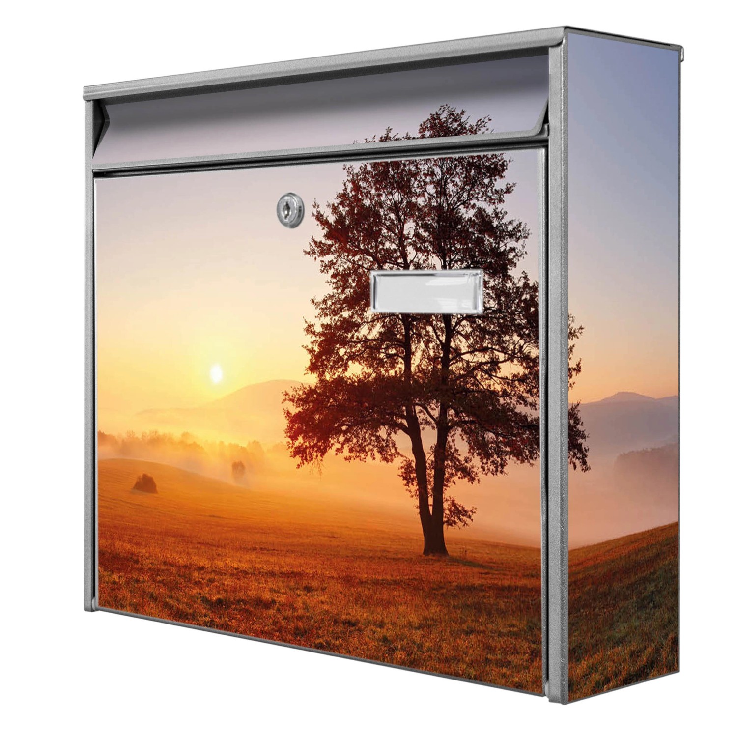 Banjado Briefkasten Silber 36.2x32.2x10cm Groß / Inkl. Montagematerial & 2 günstig online kaufen