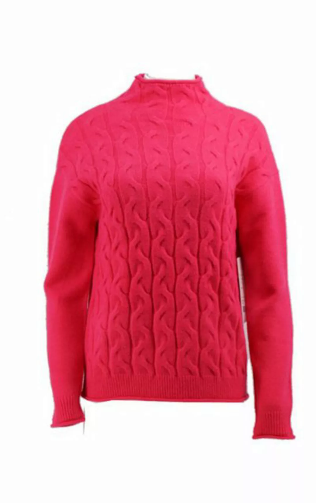 Passioni Strickpullover Stylischer kuscheliger Pullover pink in Zopfmuster günstig online kaufen